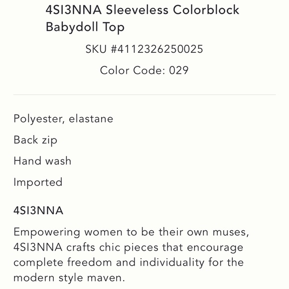 Anthropologie Sleeveless Colorblock
Babydoll Top - Picture 9 of 9